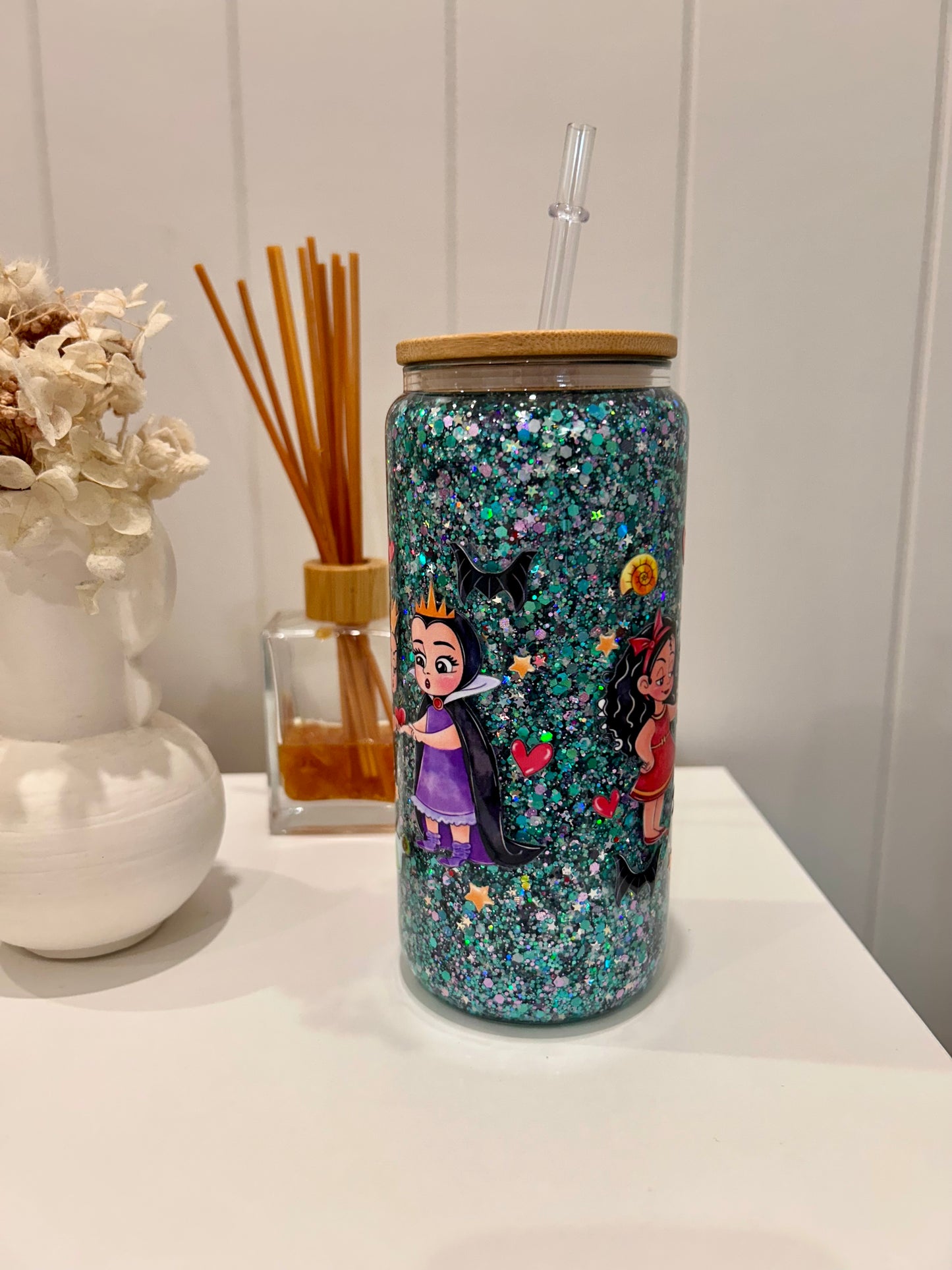 16oz Glass Snowglobe ~ Baby Villains