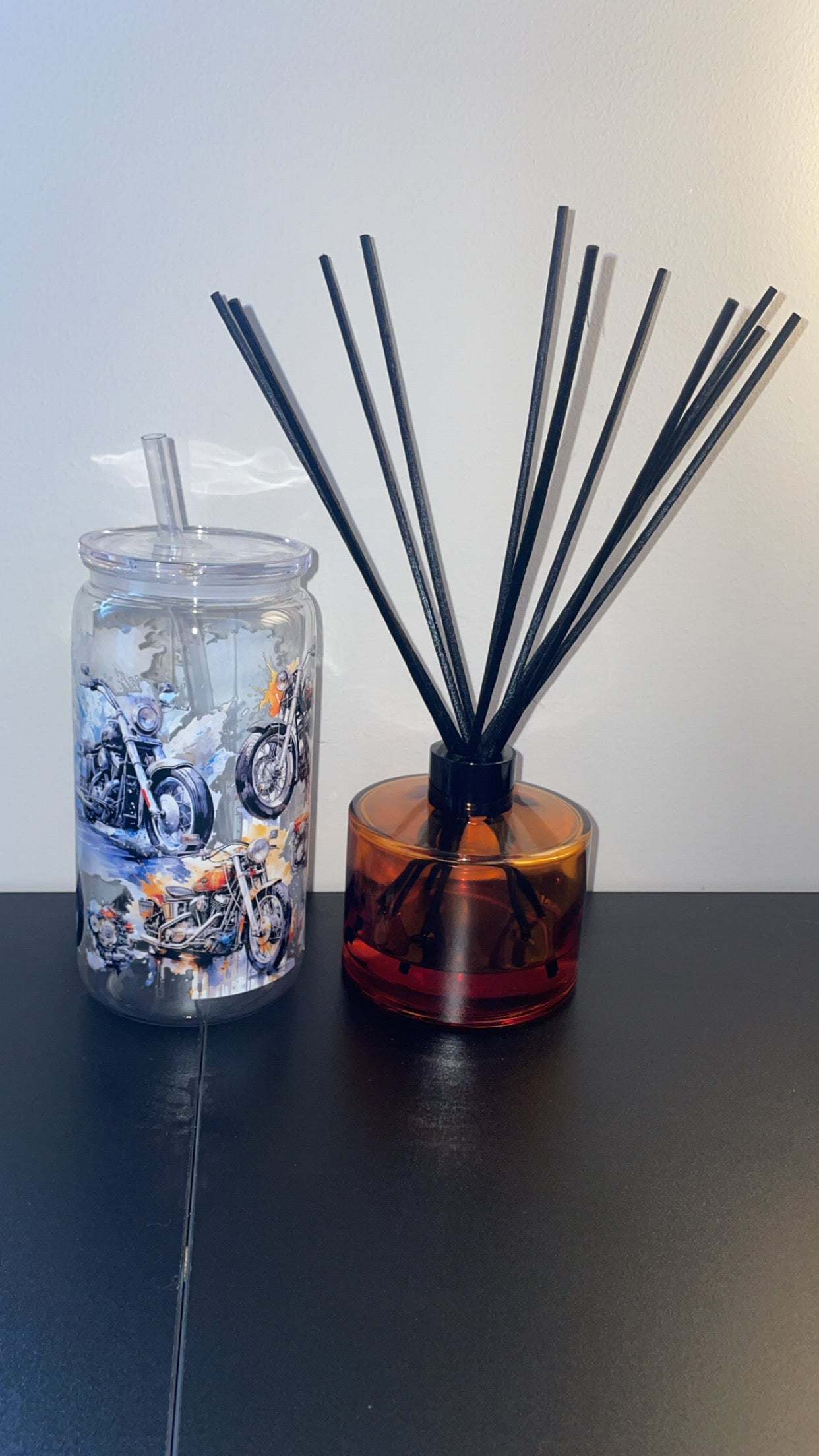 16oz Pre-made Acrylic Libby ~ Motorbikes