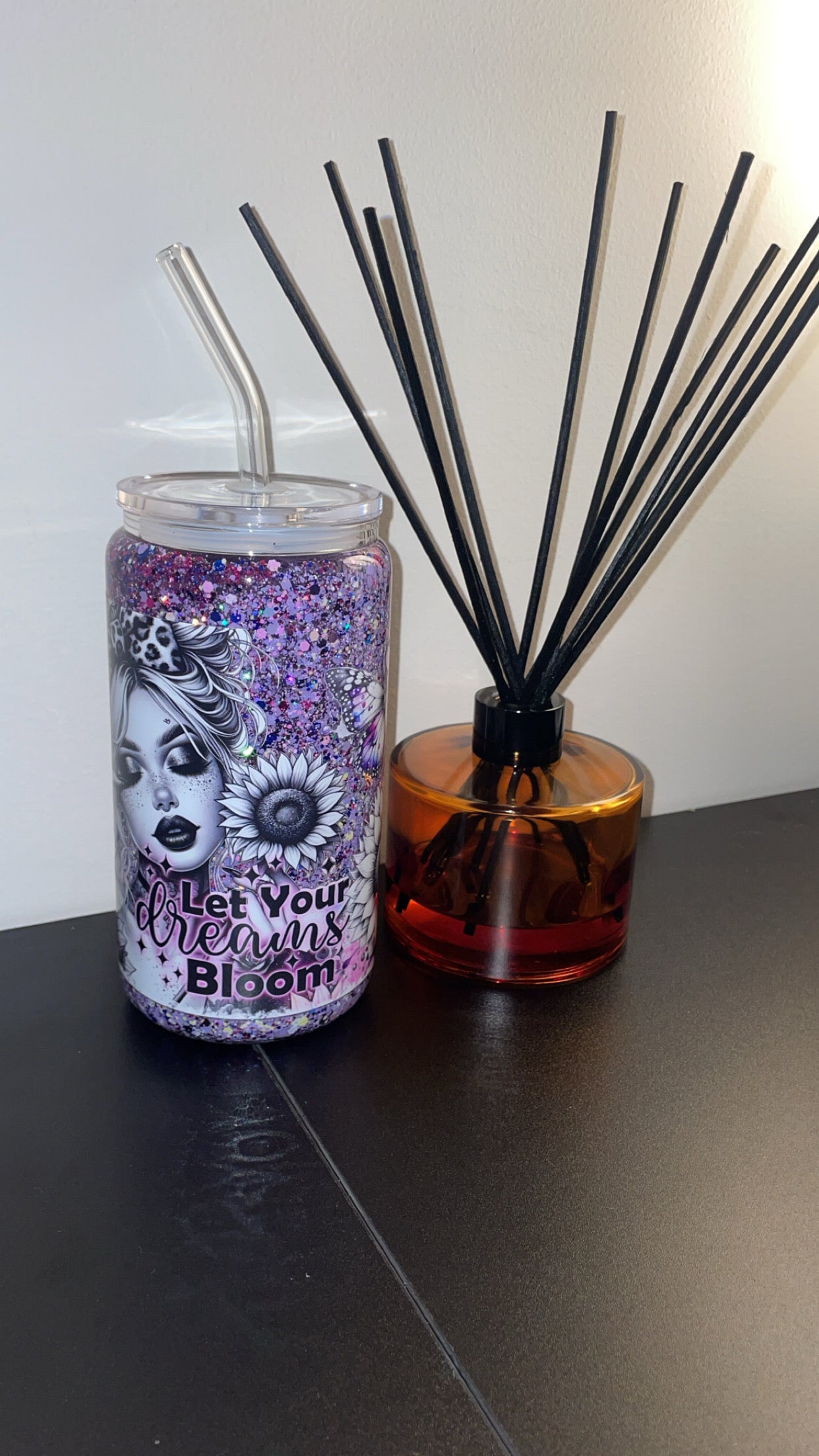 12oz Glass Snowglobe ~ Dreams Bloom