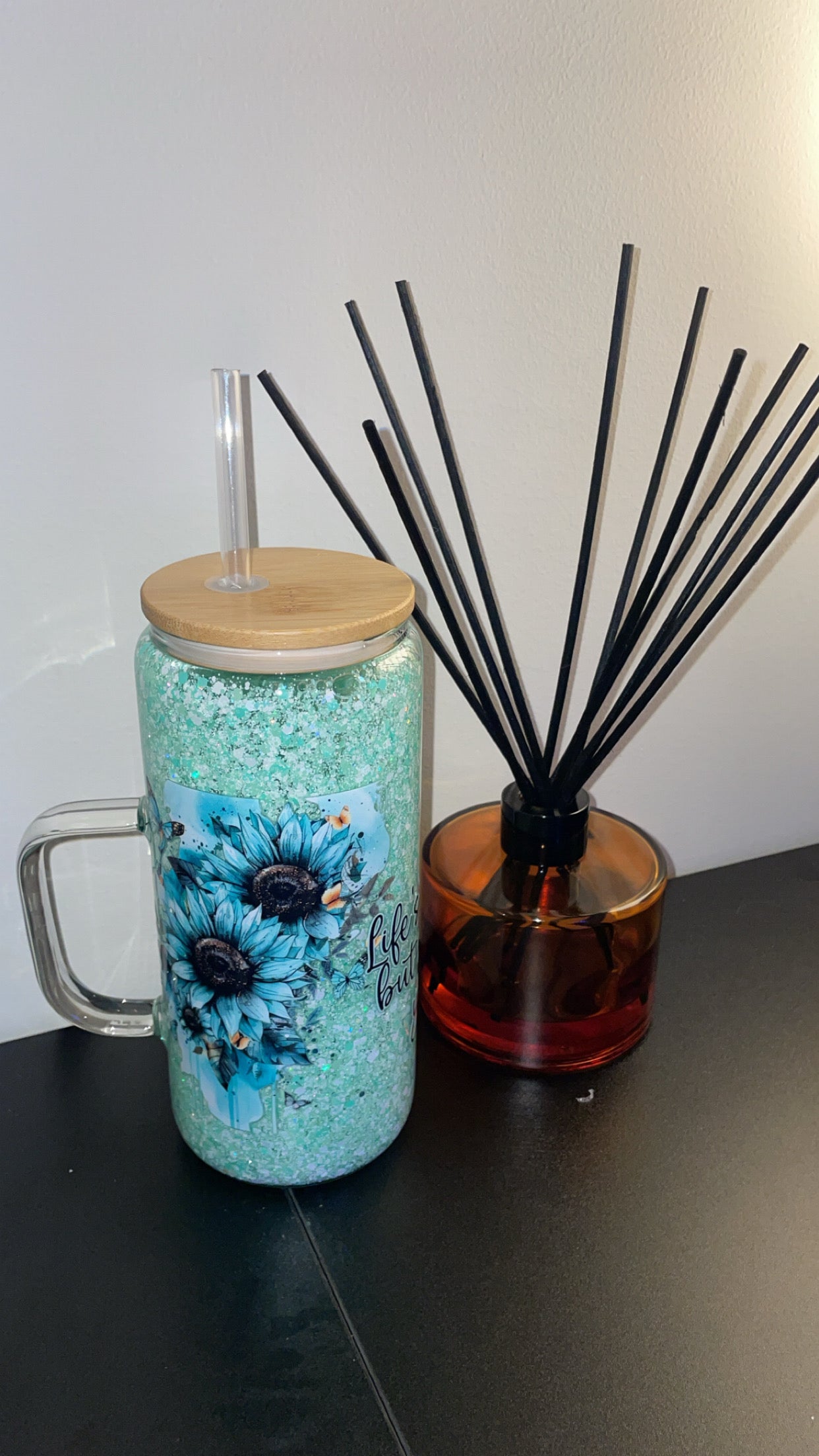 15oz Glass Mug with Handle ~ Life’s tough but so are you