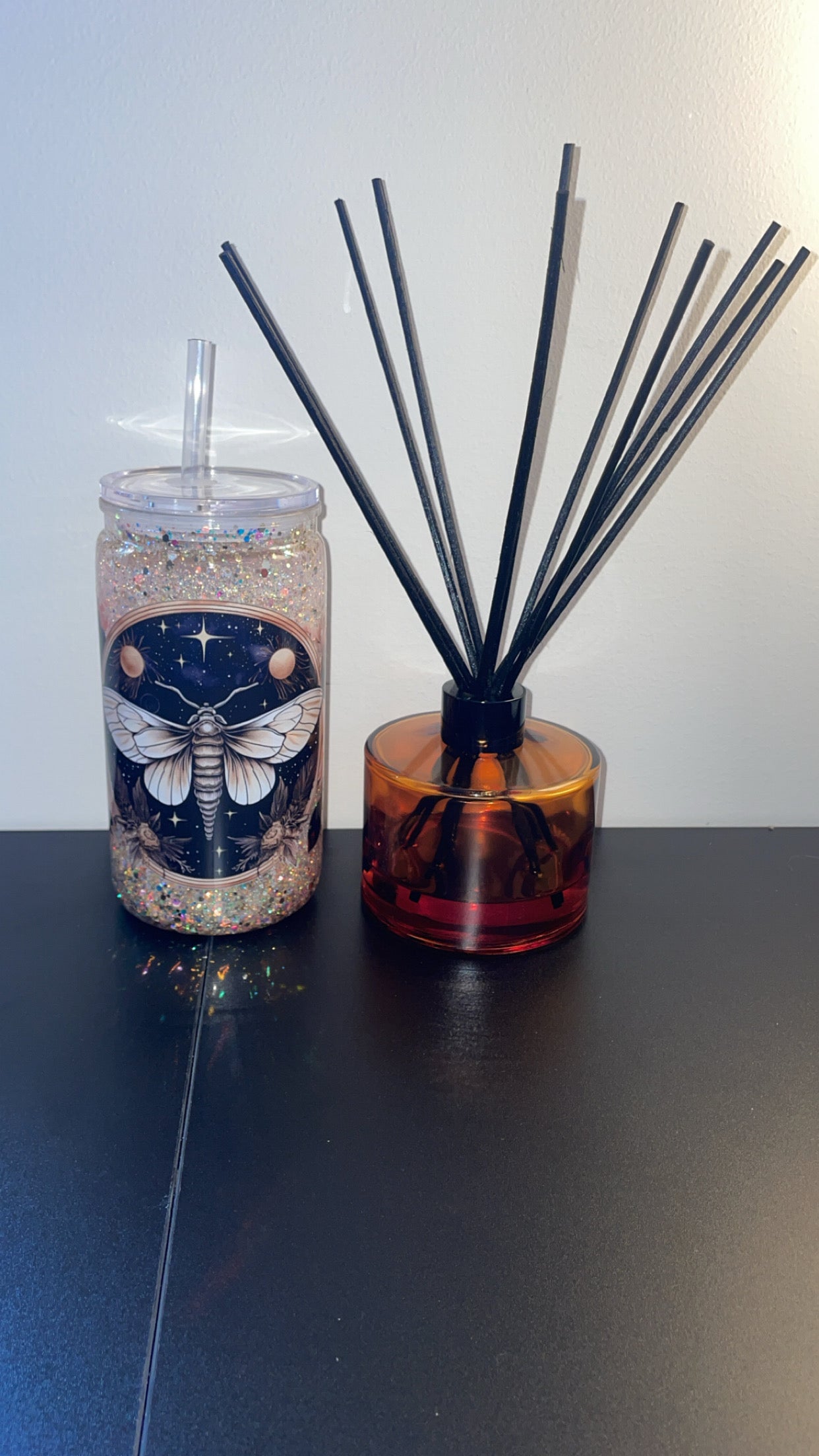 12oz Acrylic Snowglobe Pre-made ~ Moth