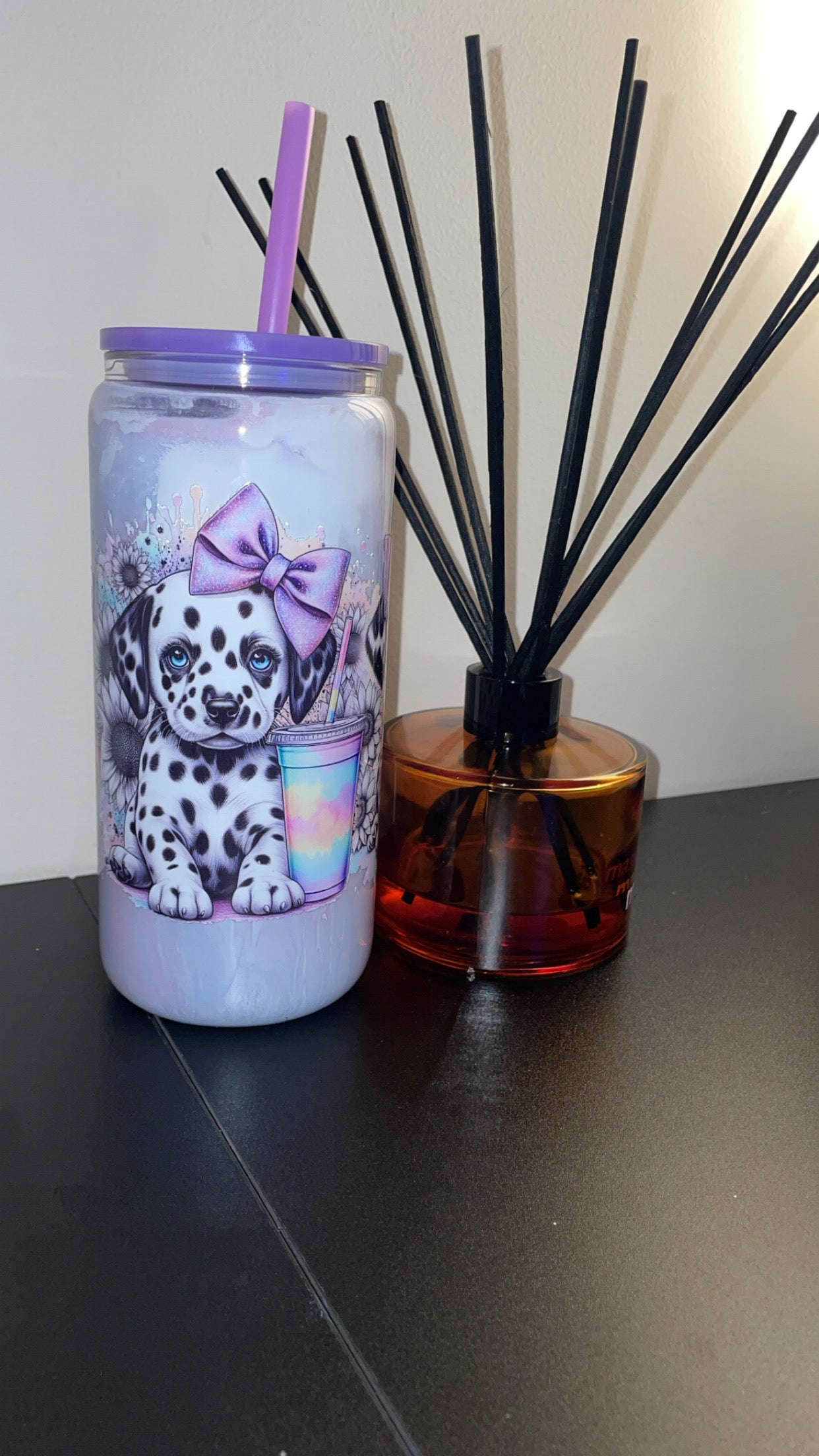 16oz Glass Milkshake ~ Dalmatian