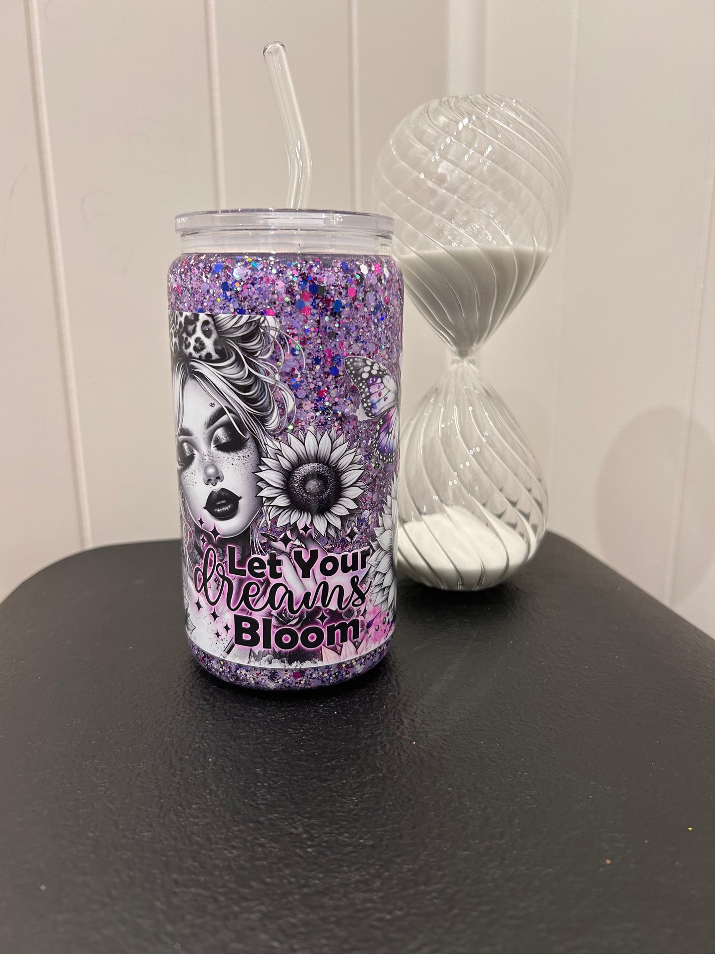 12oz Glass Snowglobe ~ Dreams Bloom