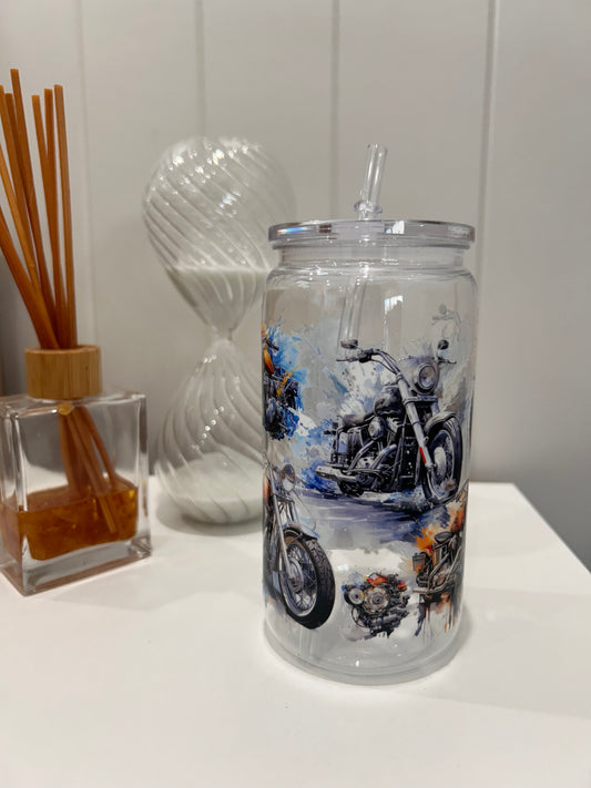 16oz Pre-made Acrylic Libby ~ Motorbikes