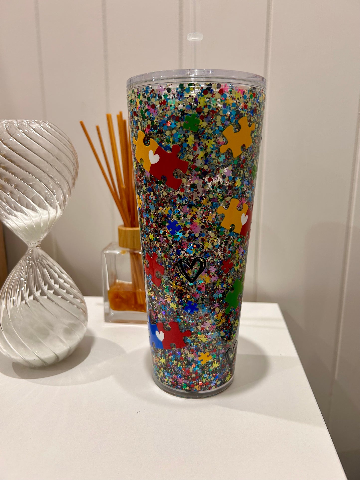 24oz Tapered Acrylic ~ Autism awareness