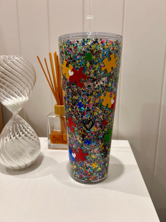 24oz Tapered Acrylic ~ Autism awareness