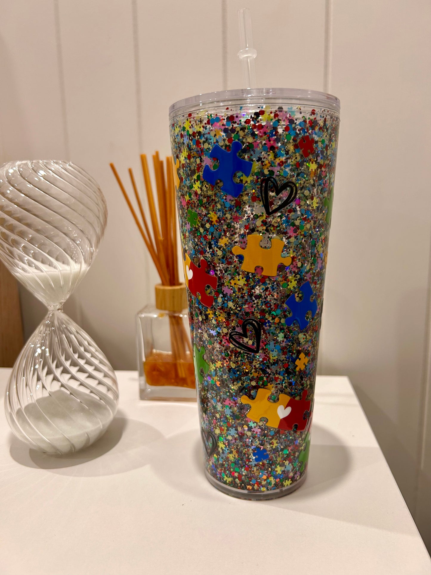 24oz Tapered Acrylic ~ Autism awareness