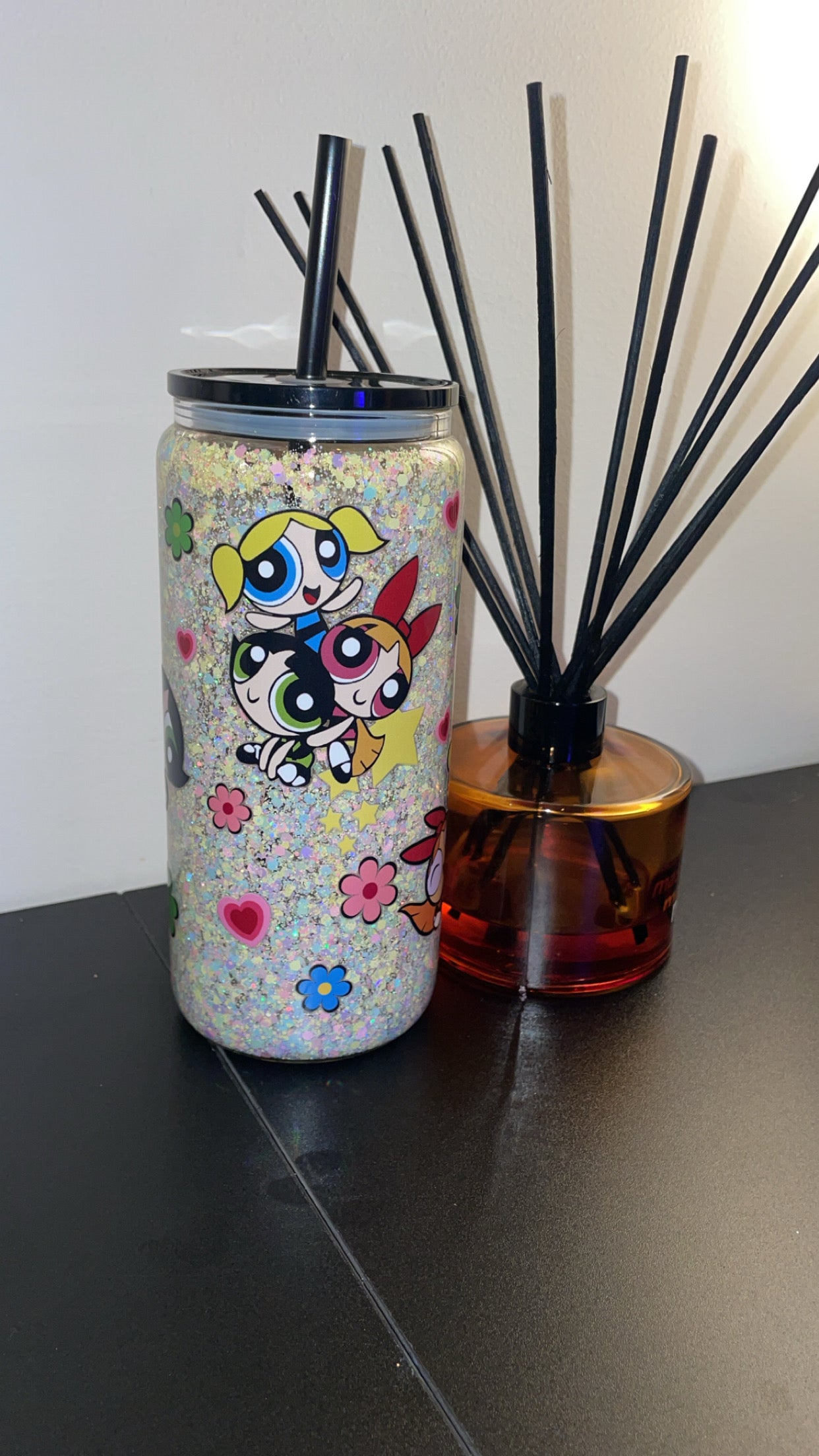 16oz Glass Snowglobe ~ Powerpuf Girls