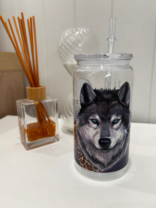 16oz Pre-made Acrylic Libby ~ Wolf