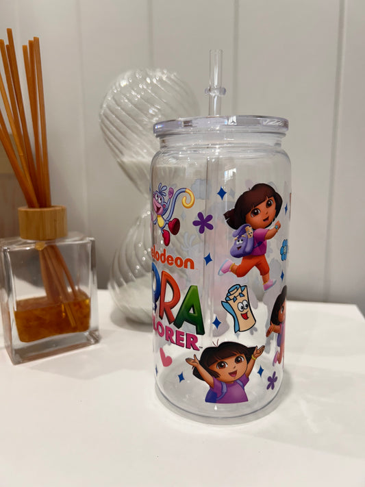 16oz Pre-made Acrylic Libby ~ Dora The Explorer
