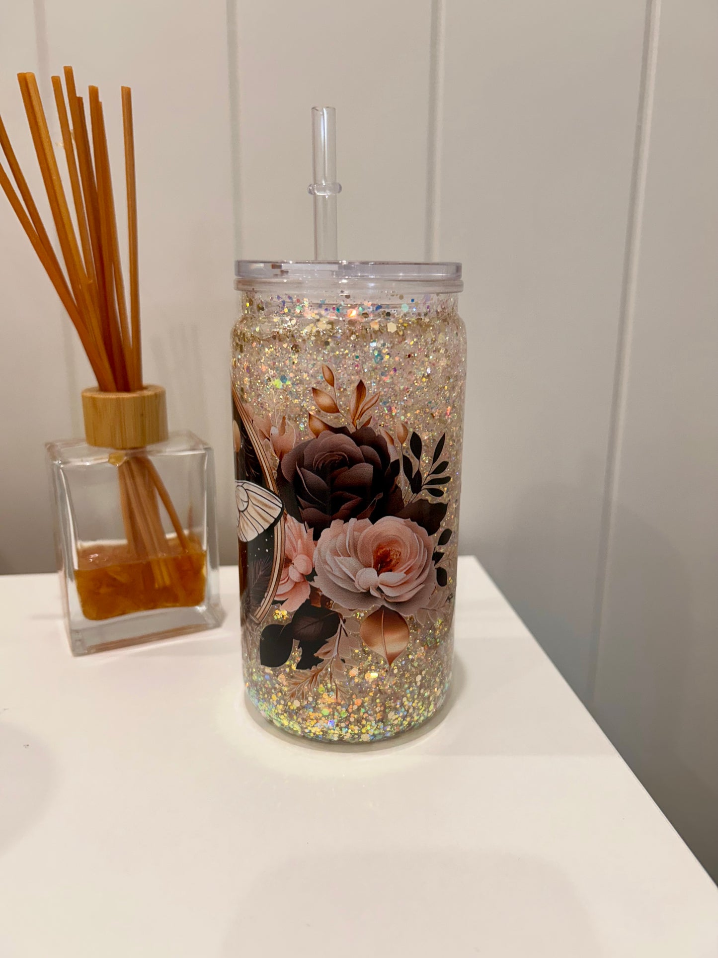 12oz Acrylic Snowglobe Pre-made ~ Moth
