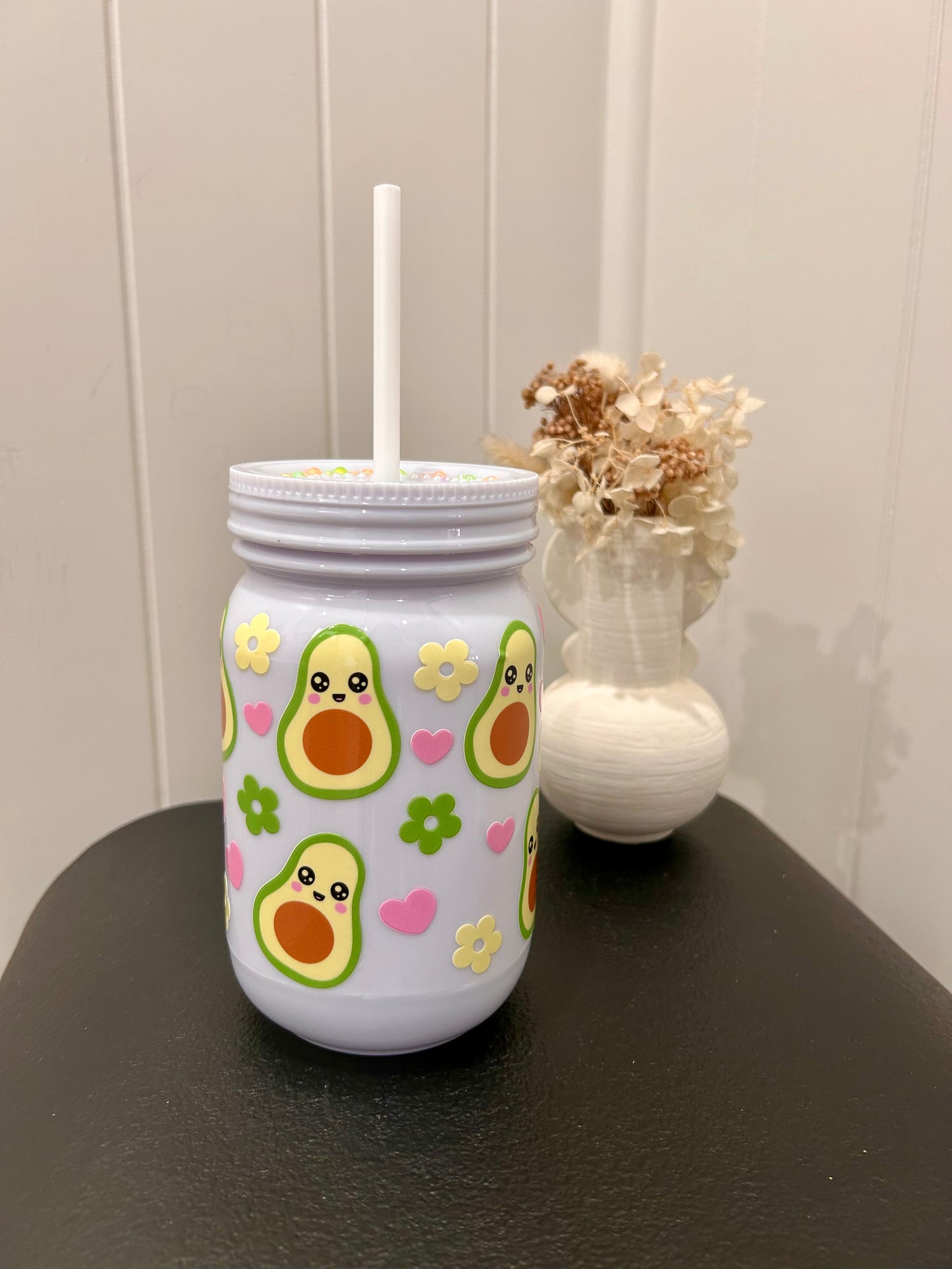 Avocado White Acrylic Mason