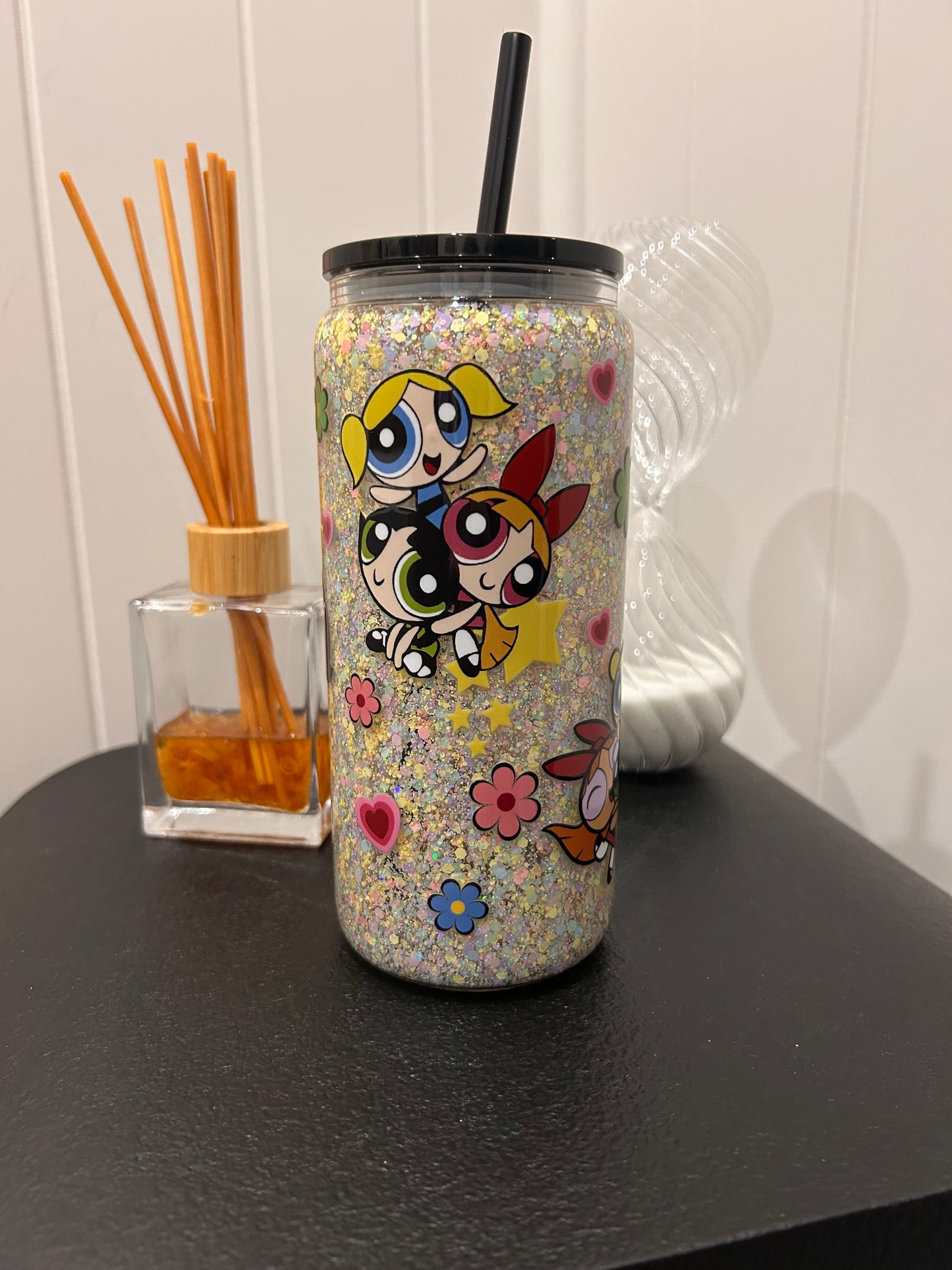 16oz Glass Snowglobe ~ Powerpuf Girls