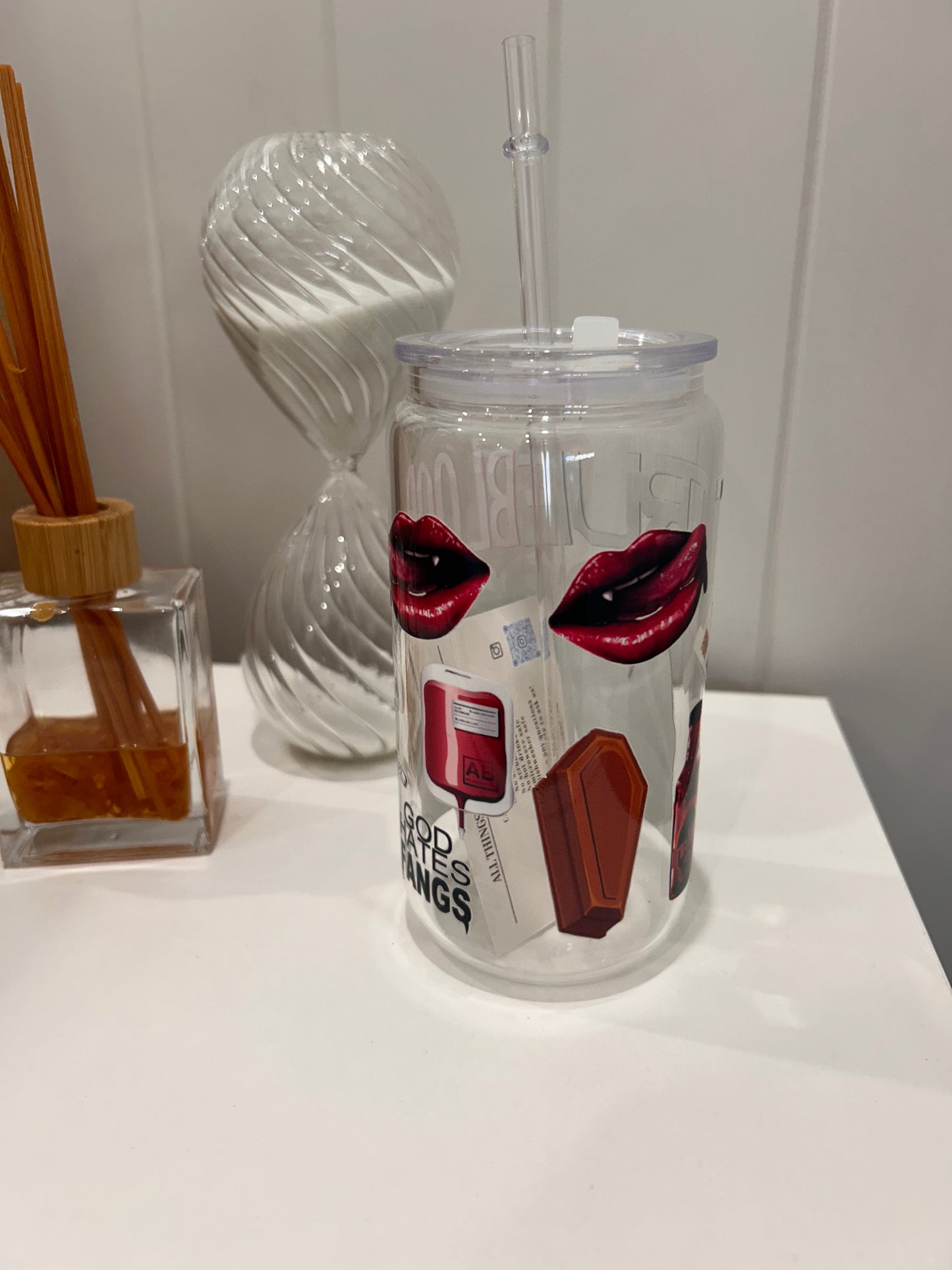 16oz Pre-made Glass Libby ~ True Blood