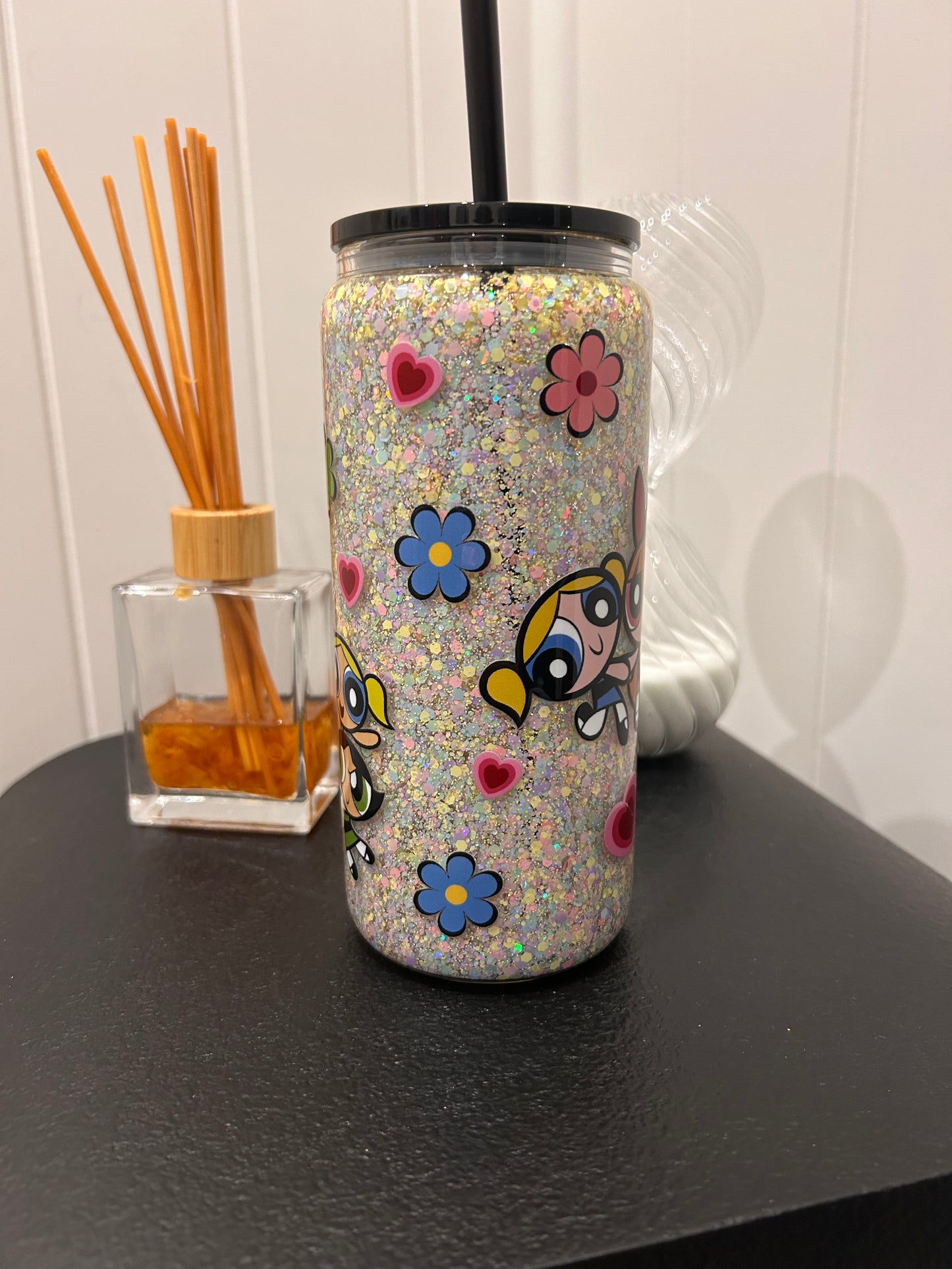16oz Glass Snowglobe ~ Powerpuf Girls