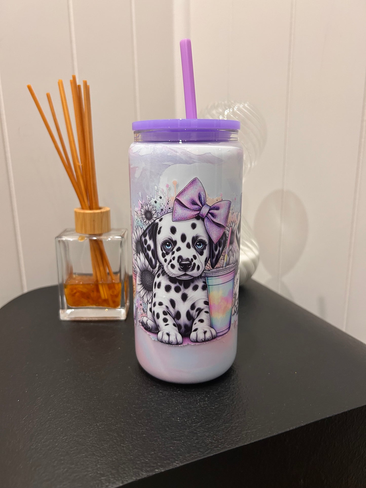 16oz Glass Milkshake ~ Dalmatian