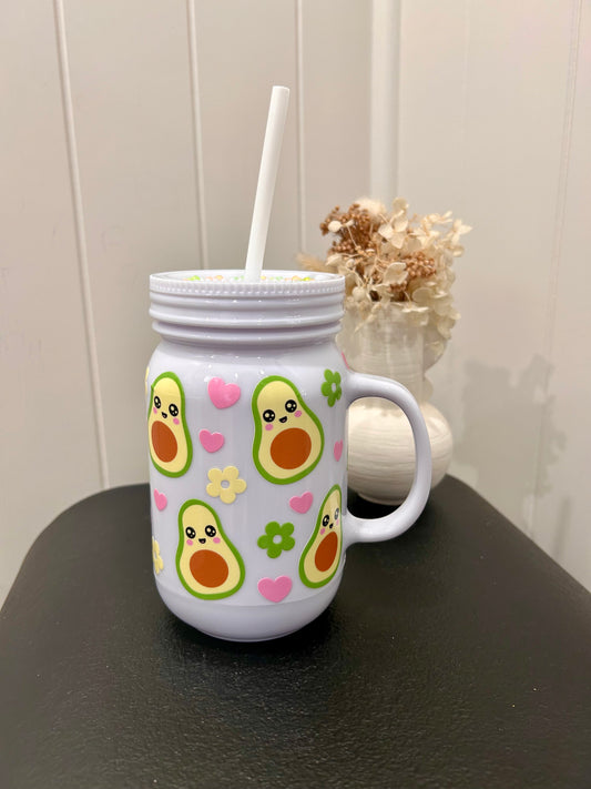 Avocado White Acrylic Mason