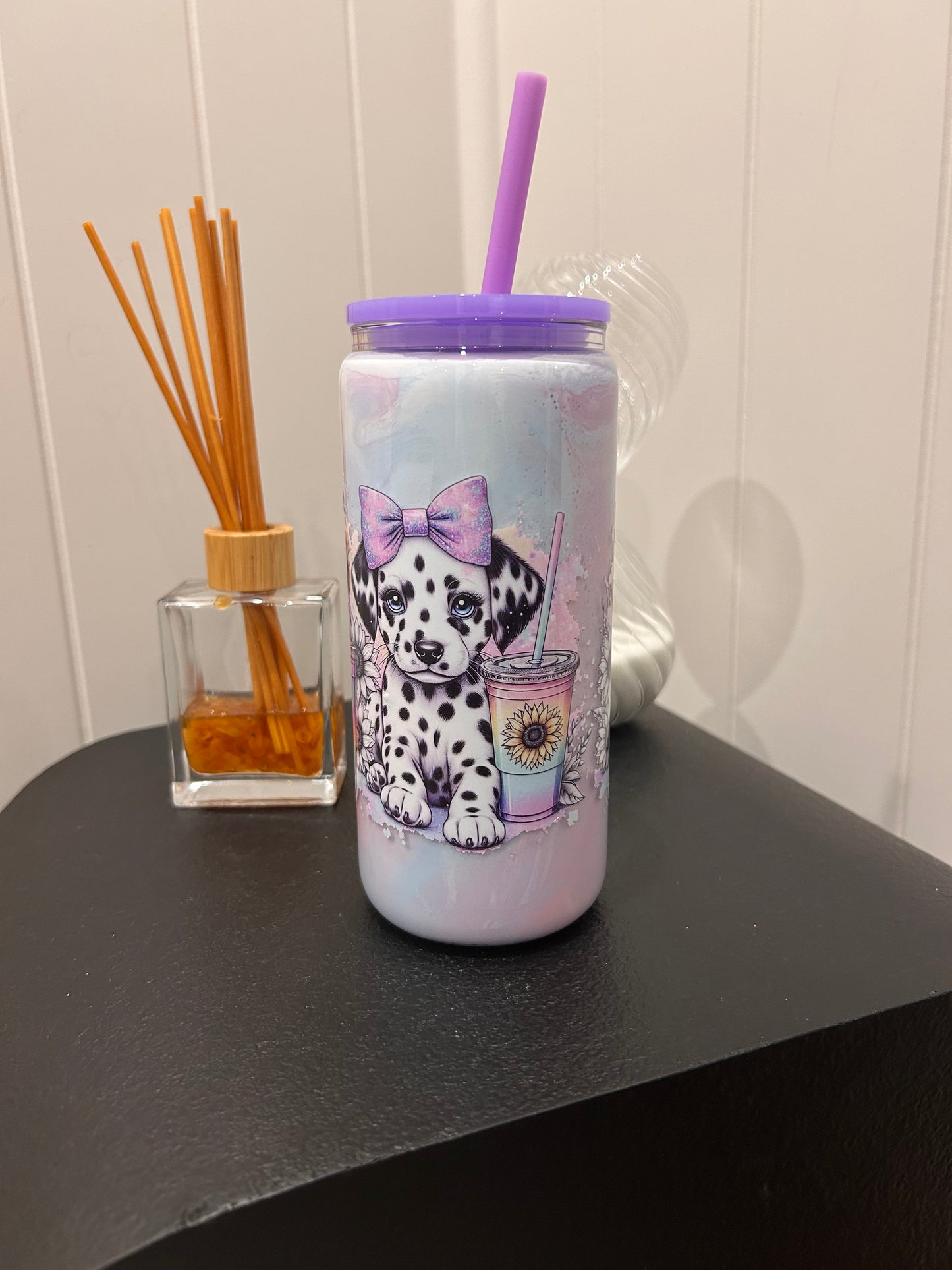 16oz Glass Milkshake ~ Dalmatian