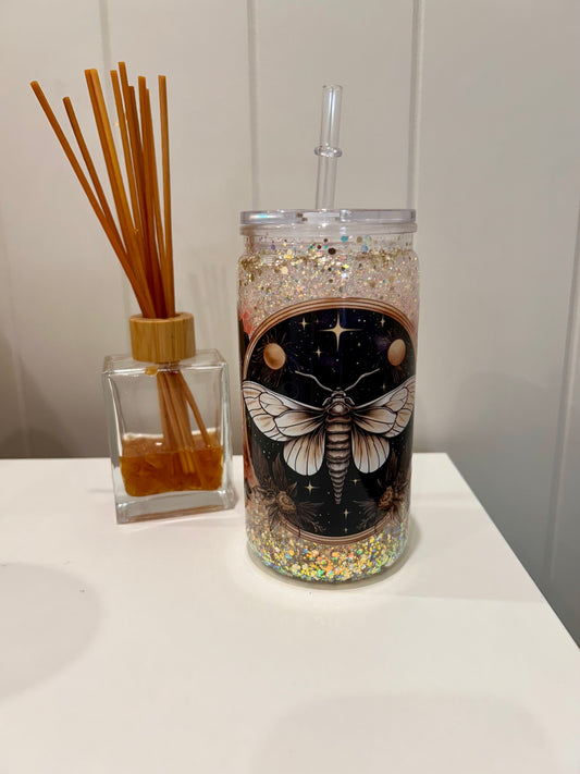 12oz Acrylic Snowglobe Pre-made ~ Moth