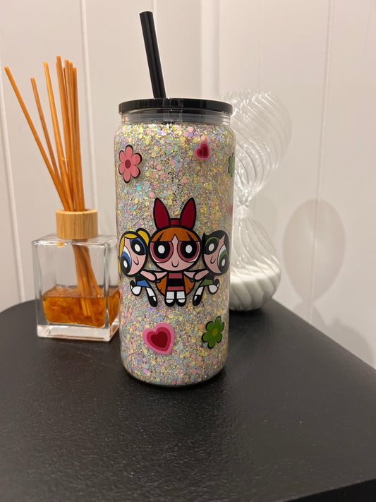 16oz Glass Snowglobe ~ Powerpuf Girls