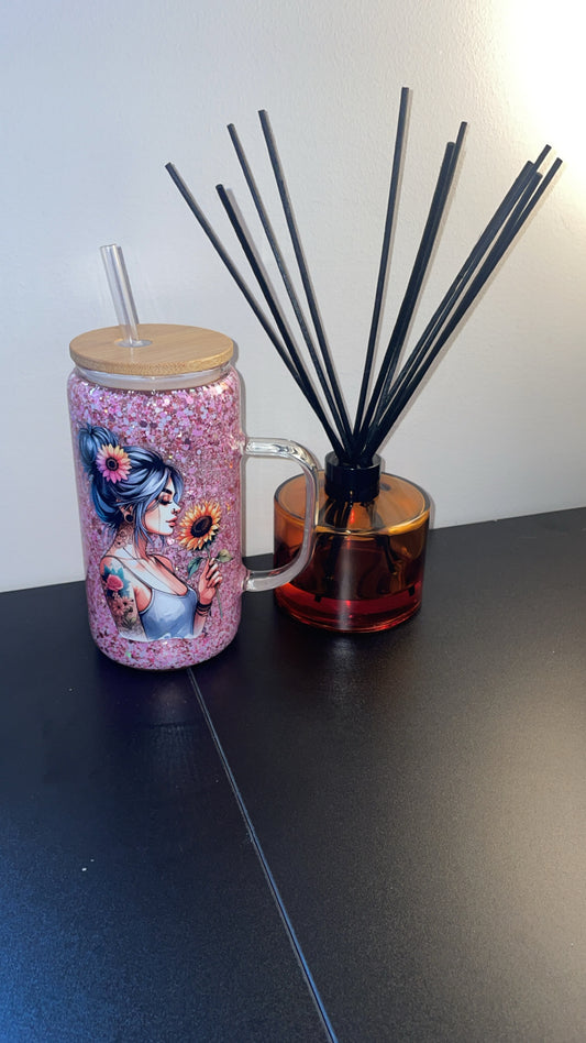 12oz Glass Mug with Handle ~ Ambition