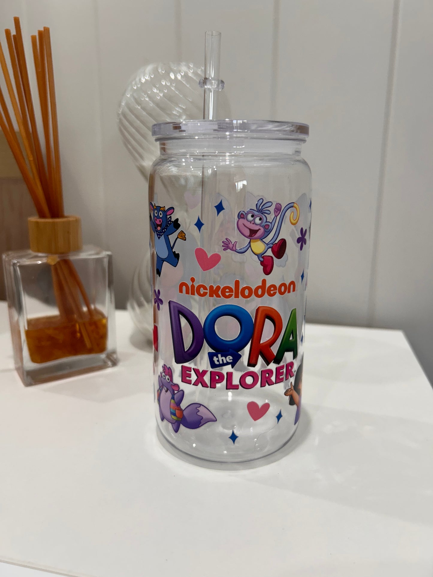 16oz Pre-made Acrylic Libby ~ Dora The Explorer