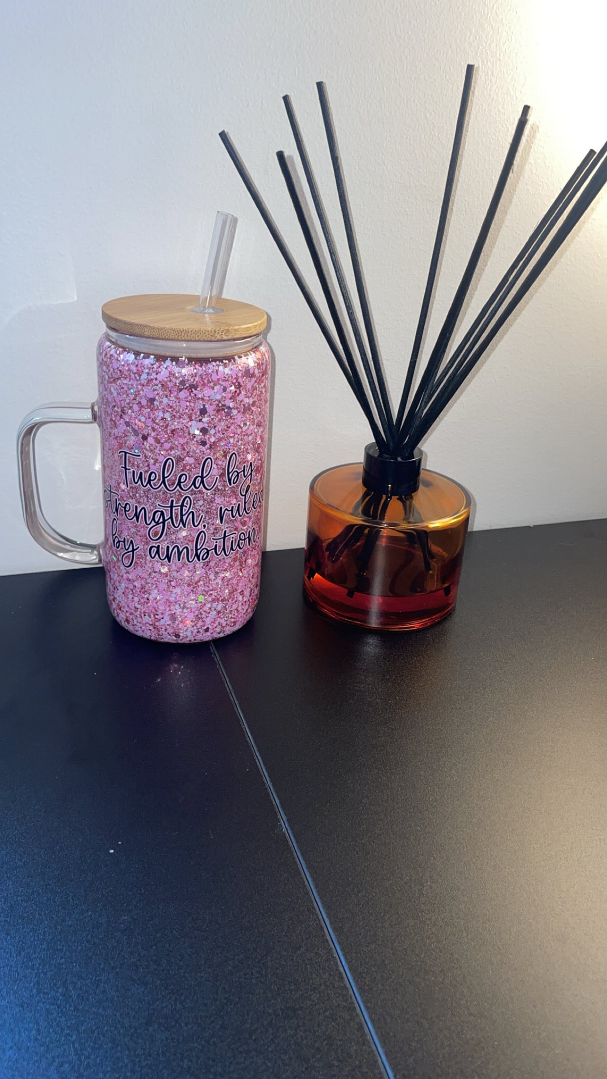 12oz Glass Mug with Handle ~ Ambition
