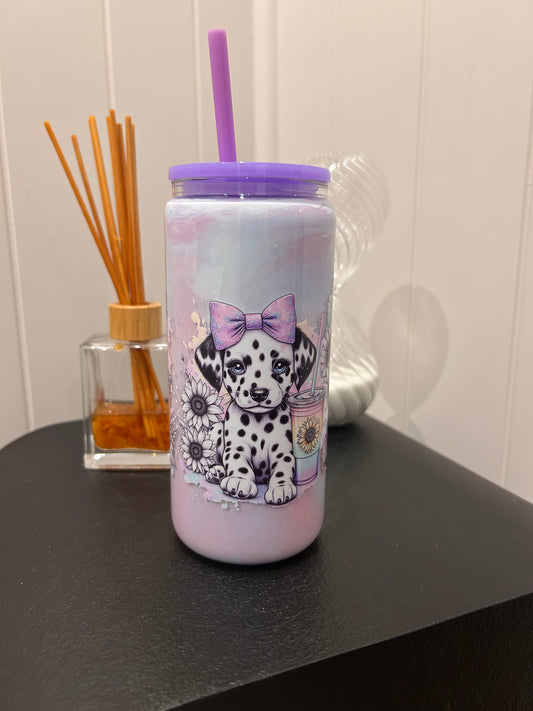 16oz Glass Milkshake ~ Dalmatian