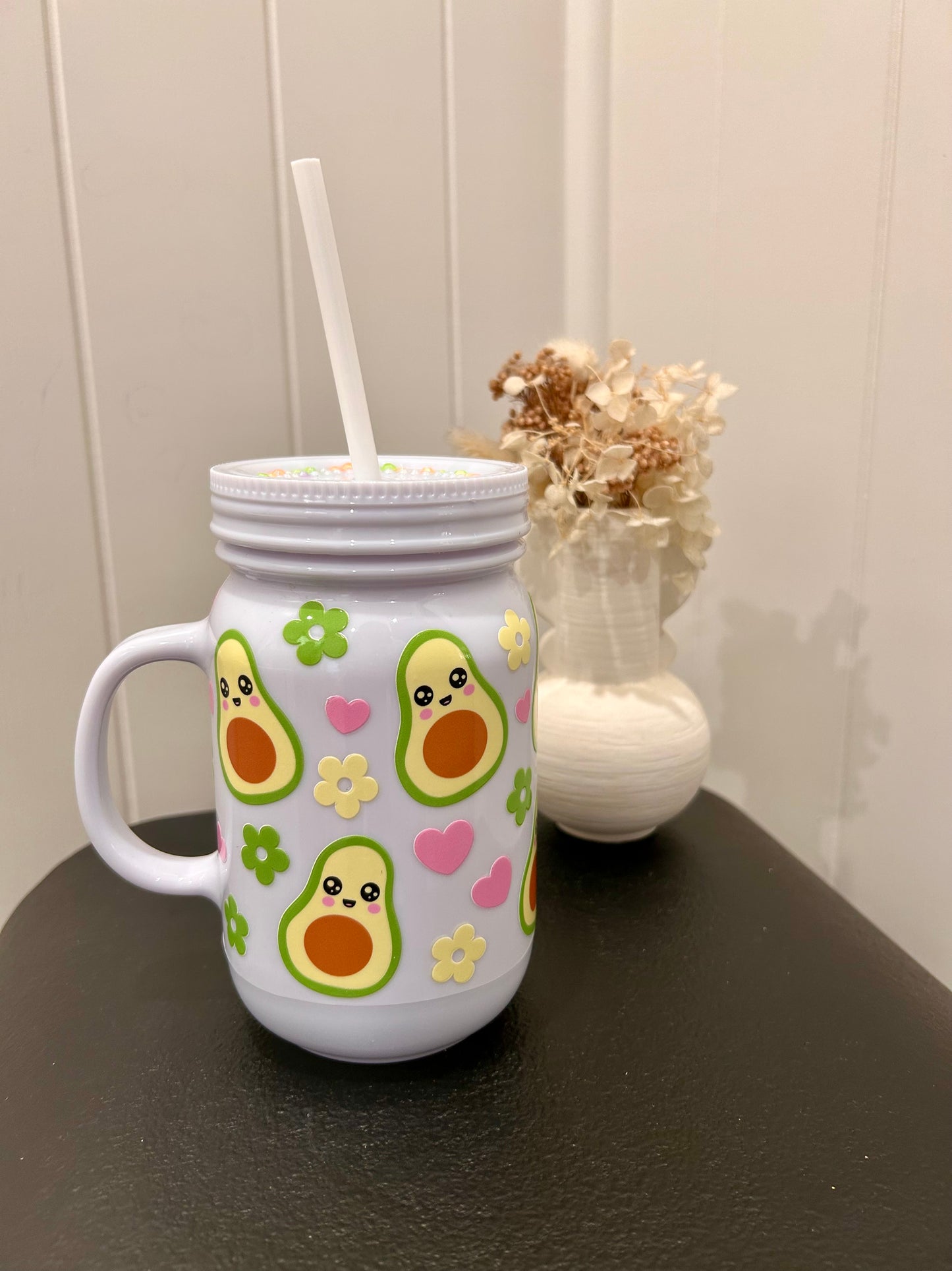Avocado White Acrylic Mason