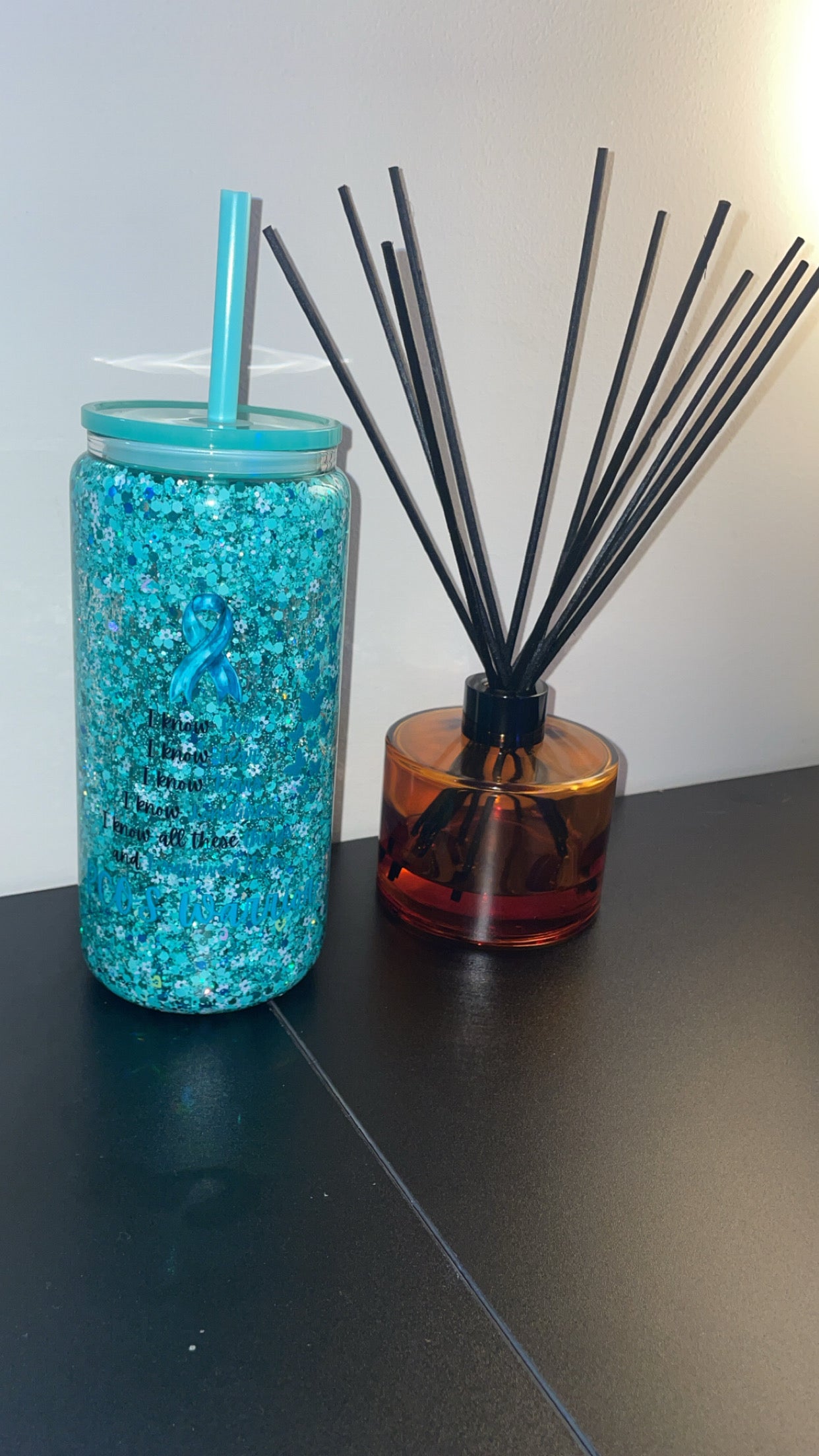 16oz Glass Snowglobe ~ PCOS Warrior