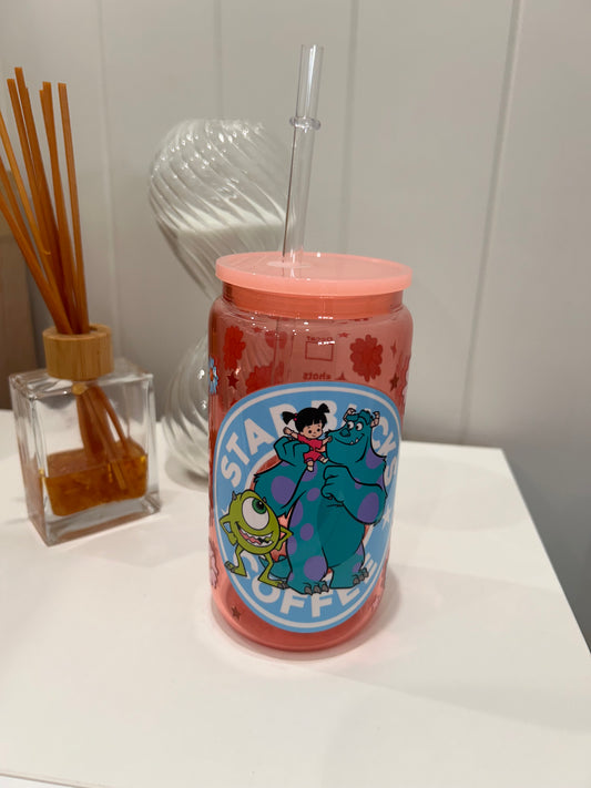 16oz Pre-made Glass Acrylic ~ Monsters Inc.