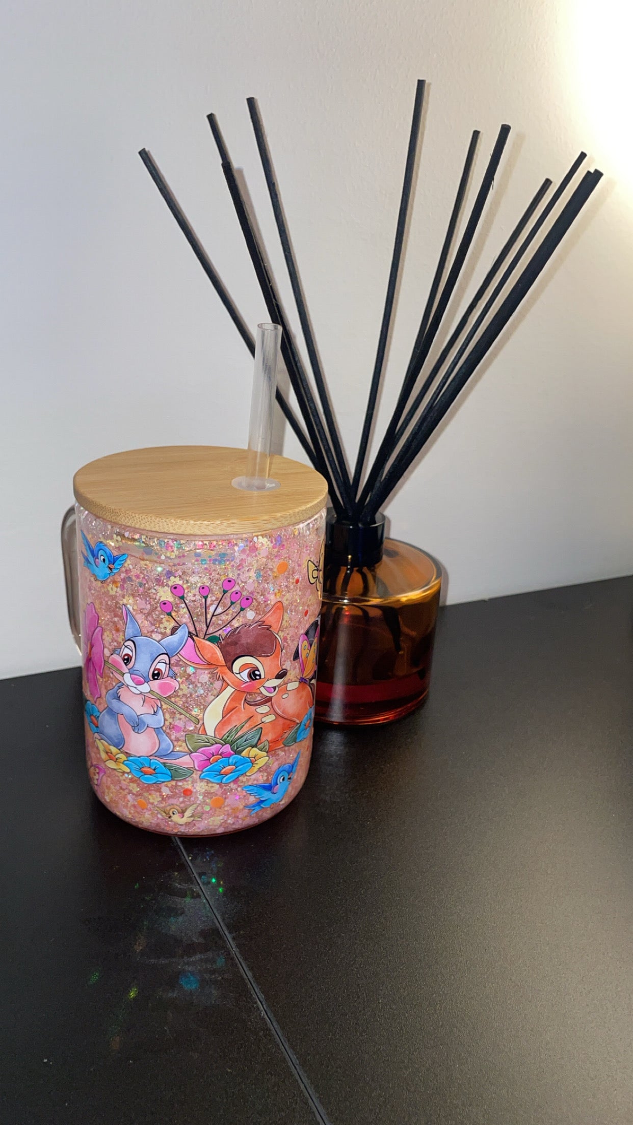 12oz Glass Mug with Handle ~  Bambi