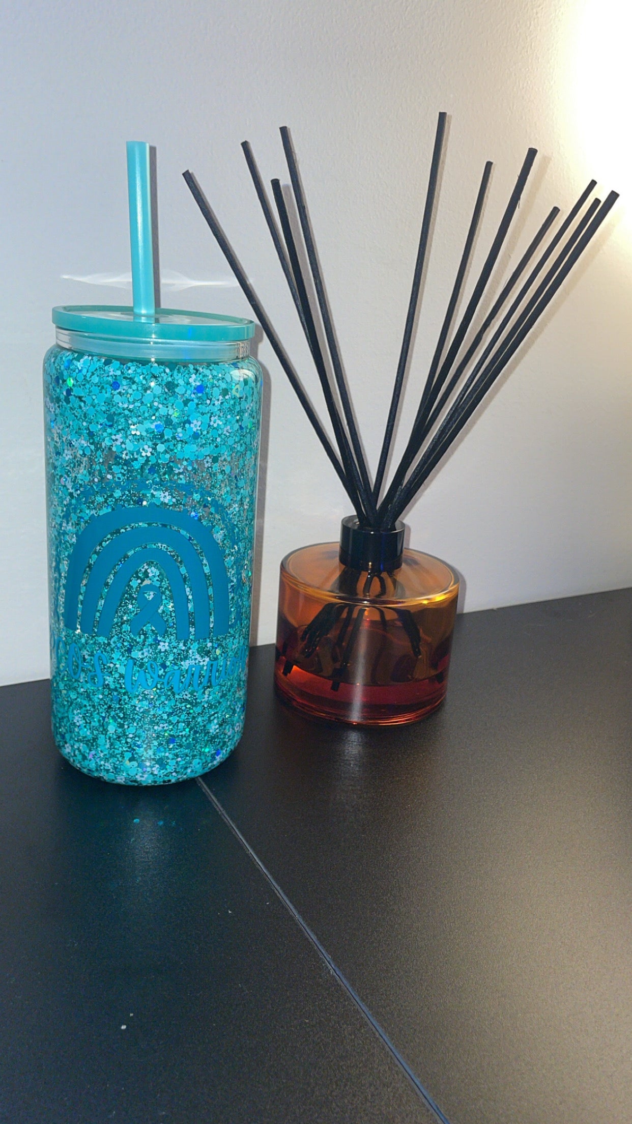 16oz Glass Snowglobe ~ PCOS Warrior