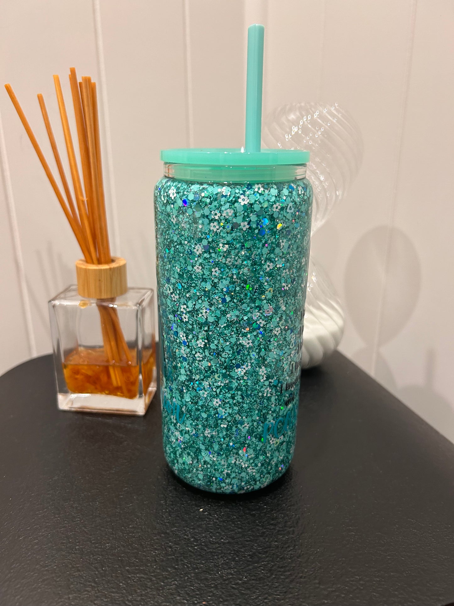 16oz Glass Snowglobe ~ PCOS Warrior