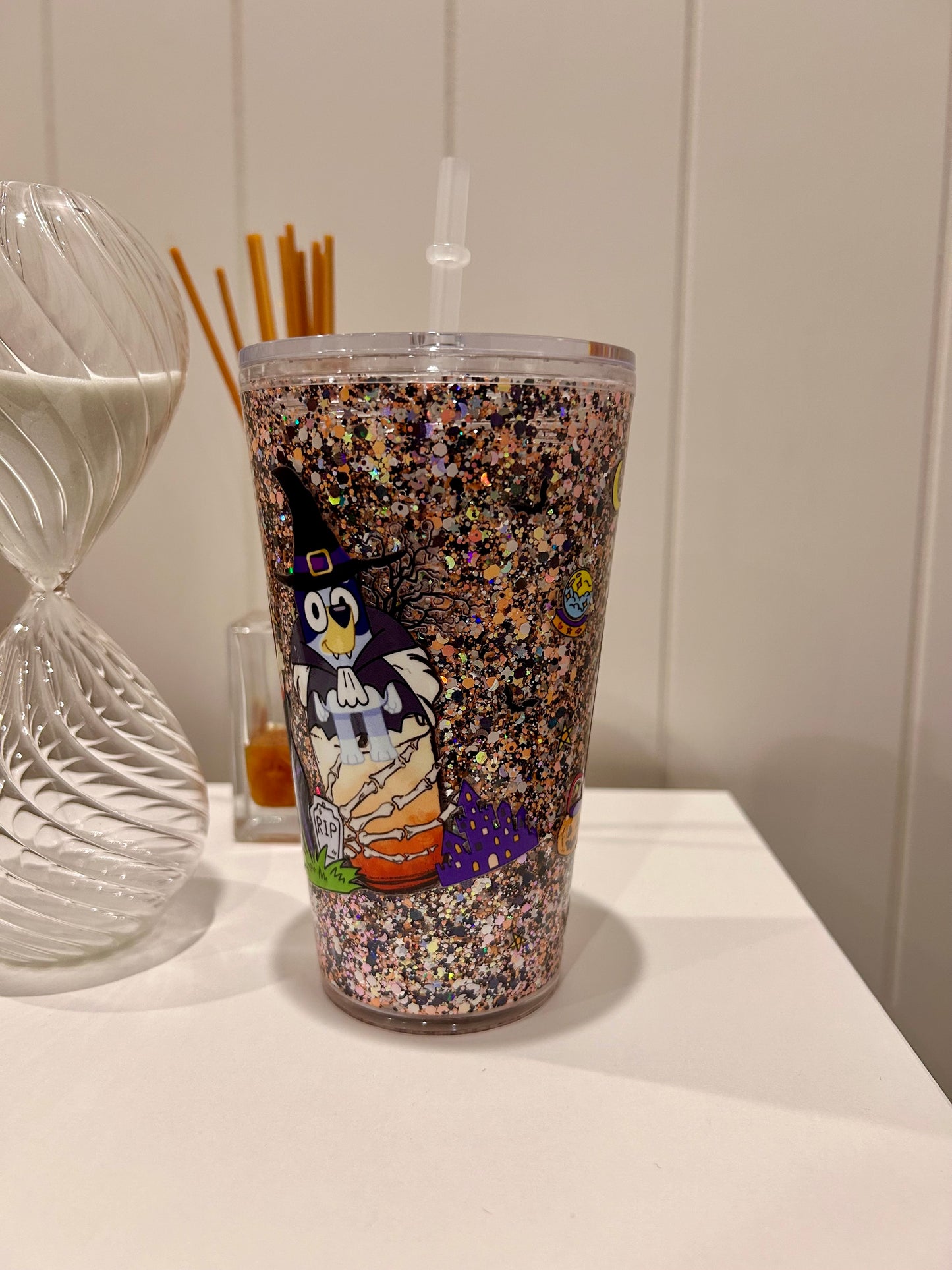 16oz Tapered Acrylic ~ Halloween Bluey